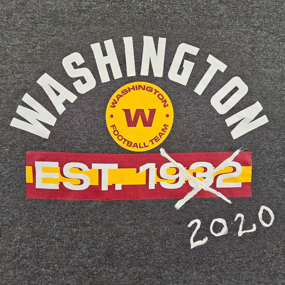 Washington Football Club 2020 Gray Short Sleeve Cotton‎ Blend T-Shirt Men's M